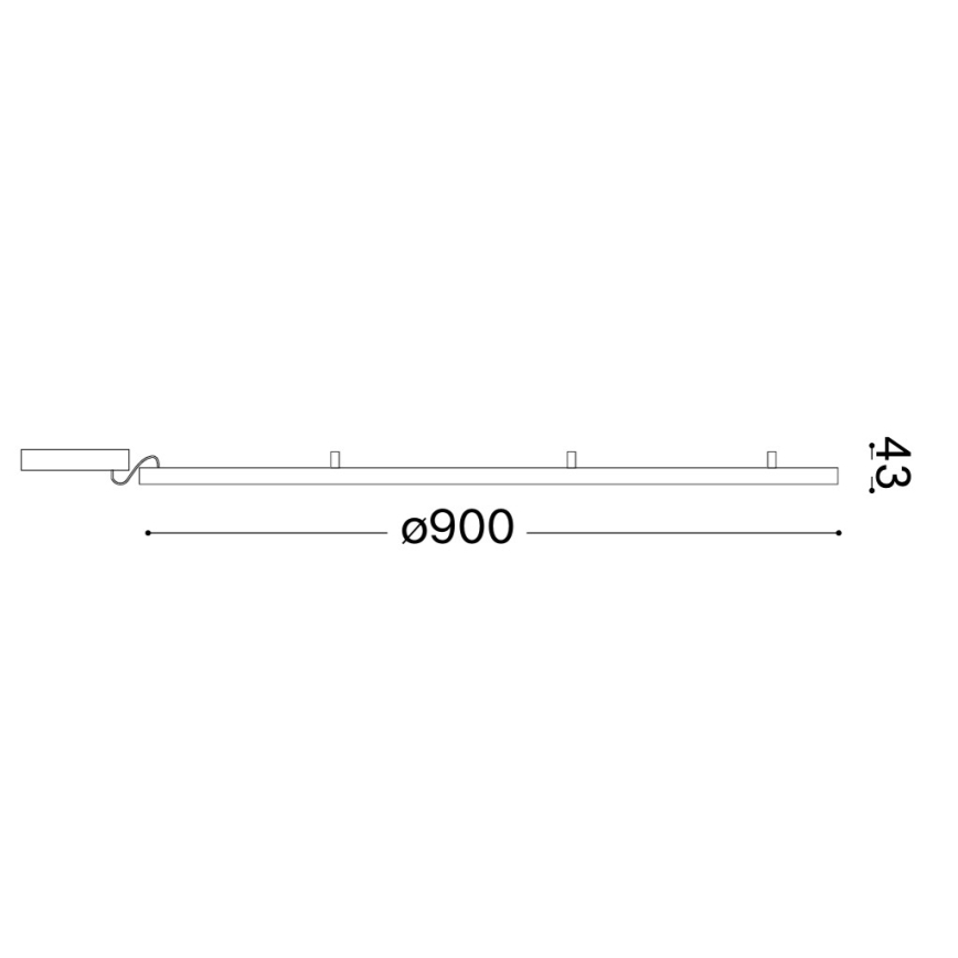 Ideal Lux - Lámpara de techo LED ORACLE SLIM LED/53W/230V 3000K IRC 90 diámetro 90 cm negra