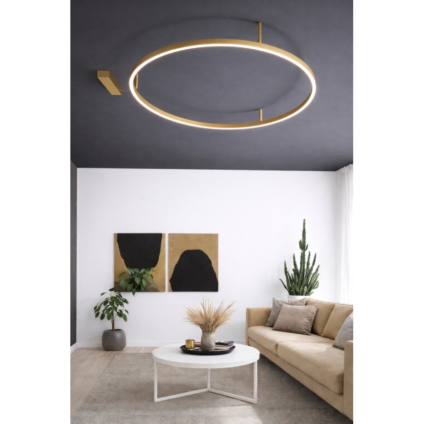 Ideal Lux - Lámpara de techo LED ORACLE SLIM LED/81W/230V 3000K IRC 90 Ø 150 cm dorada