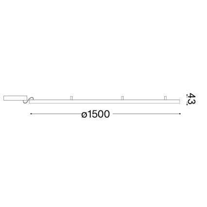 Ideal Lux - Lámpara de techo LED ORACLE SLIM LED/81W/230V 3000K IRC 90 Ø 150 cm dorada