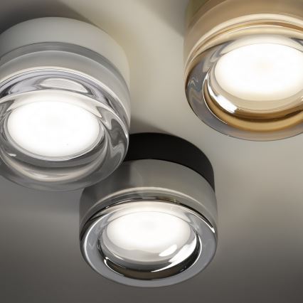 Ideal Lux - Plafón LED para baño LOLLY 1xGX53/9W/230V, diámetro 10,5 cm, IP44, blanco/transparente