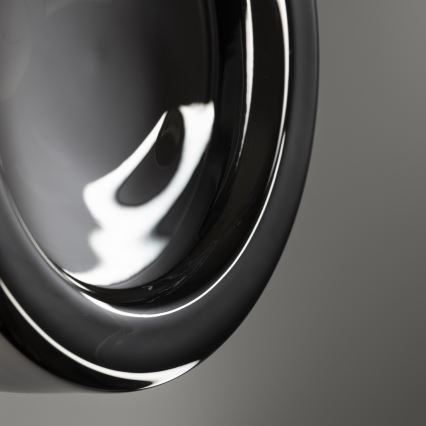 Ideal Lux - Plafón LED para baño LOLLY 1xGX53/9W/230V Ø 10,5 cm IP44 negro/negro ahumado