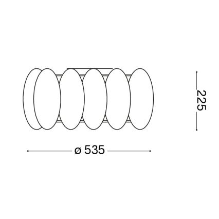 Ideal Lux - Lámpara de techo OVALINO 8xE27/60W/230V Ø 53,5 cm blanca