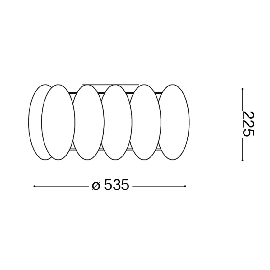 Ideal Lux - Lámpara de techo OVALINO 8xE27/60W/230V Ø 53,5 cm blanca