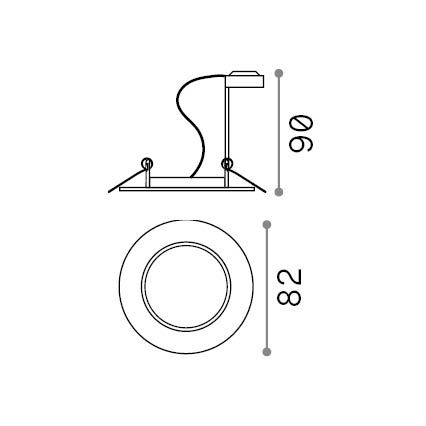 Ideal Lux - Lámpara empotrable SWING 1xGU10/28W/230V, Ø 8,2 cm, latón