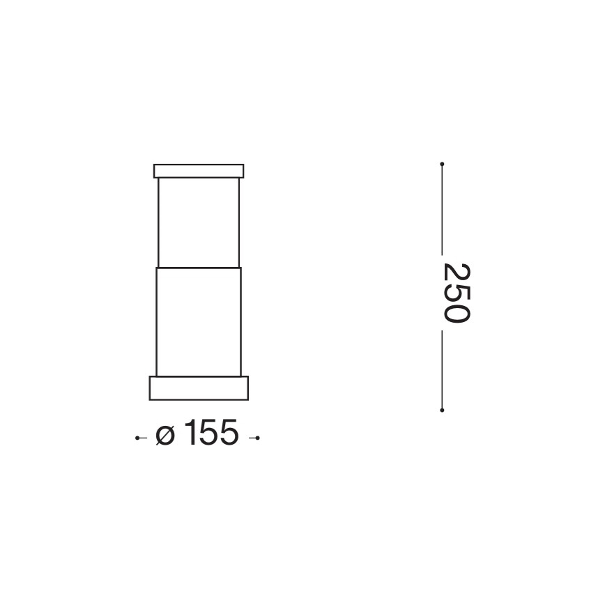 Ideal Lux - lámpara exterior TRONCO 1xE27/42W/230V 25 cm IP65 negra