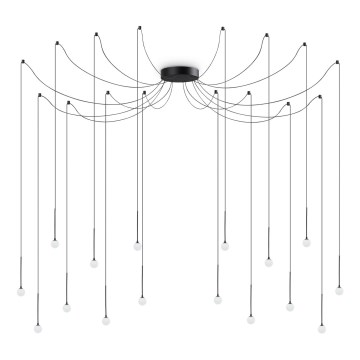 Ideal Lux - Lámpara LED colgante con cable LUCCIOLA 16xLED/16W/230V IRC 90 araña negra