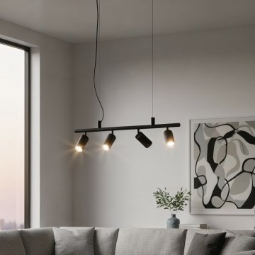 Ideal Lux - Lámpara LED colgante DYNAMITE 4xGU10/7W/230V CRI 90 negro