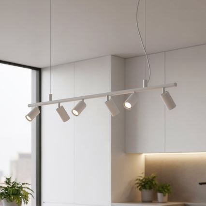 Ideal Lux - Lámpara LED colgante DYNAMITE 6xGU10/7W/230V CRI 90 blanco