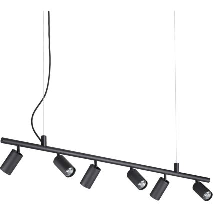 Ideal Lux - Lámpara LED colgante DYNAMITE 6xGU10/7W/230V CRI 90 negro