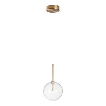 Ideal Lux - Lámpara LED colgante EQUINOXE 1xG4/2W/230V diá. 15 cm latón/transparente