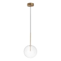Ideal Lux - Lámpara LED colgante EQUINOXE 1xG4/2W/230V diá. 20 cm latón/transparente
