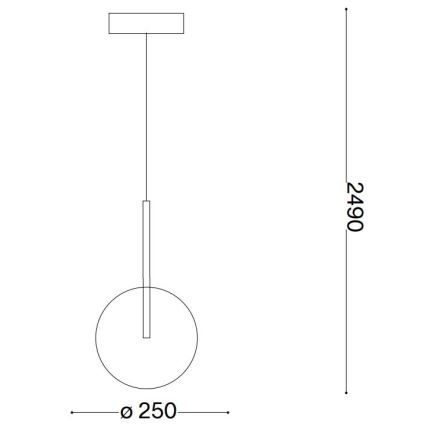 Ideal Lux - Lámpara LED colgante EQUINOXE 1xG4/2W/230V diá. 25 cm latón/transparente