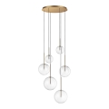 Ideal Lux - Lámpara LED colgante EQUINOXE 6xG4/2W/230V diá. 65 cm latón/transparente