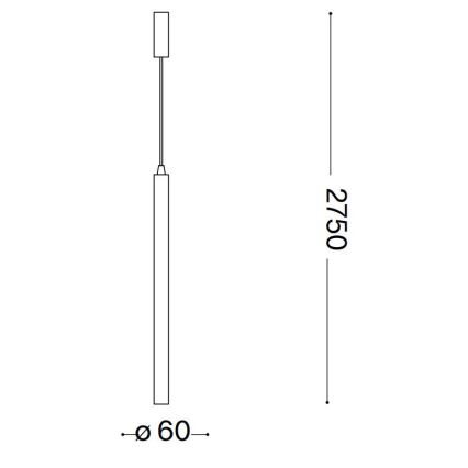 Ideal Lux - Lámpara LED colgante ULTRATHIN LED/11,5W/230V CRI 90 negro