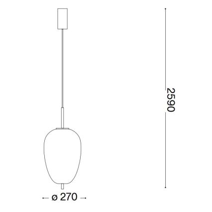 Ideal Lux - Lámpara LED colgante UMILE LED/20W/230V diá. 27 cm CRI 90 latón/blanco