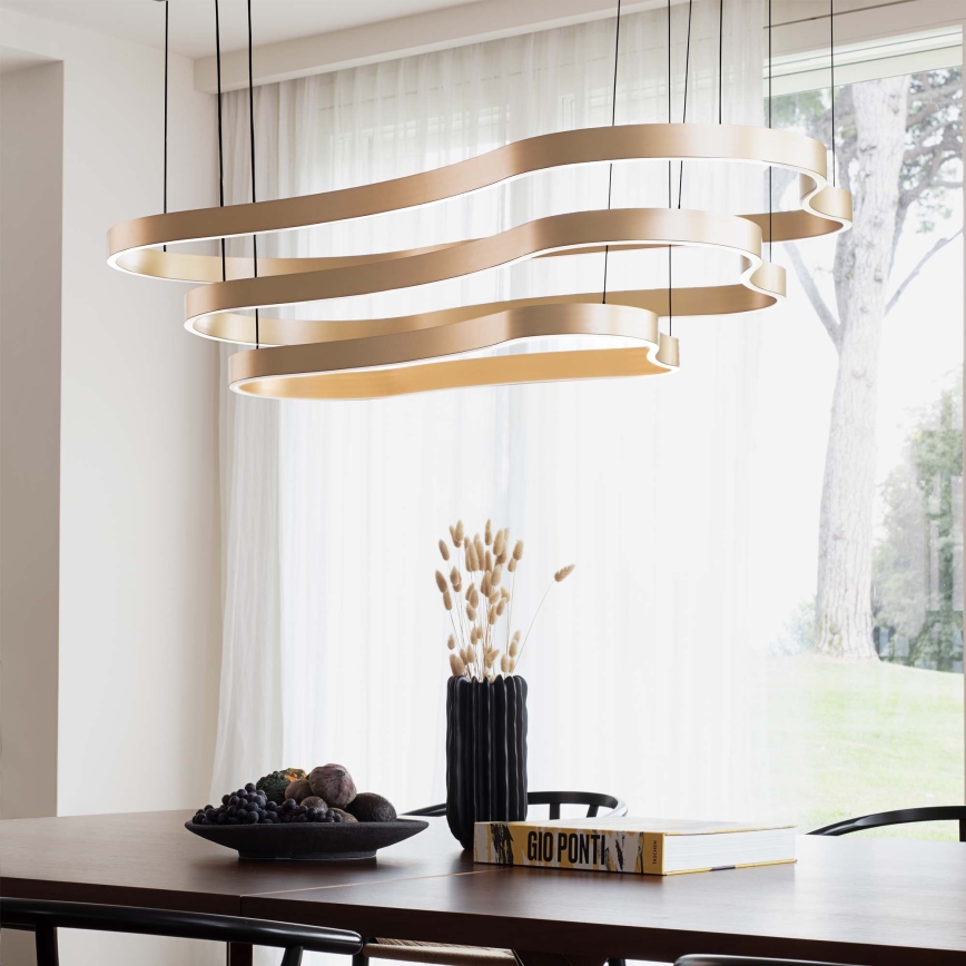 Ideal Lux - Lámpara LED colgante WAVES LED/37W/230V CRI 90 latón