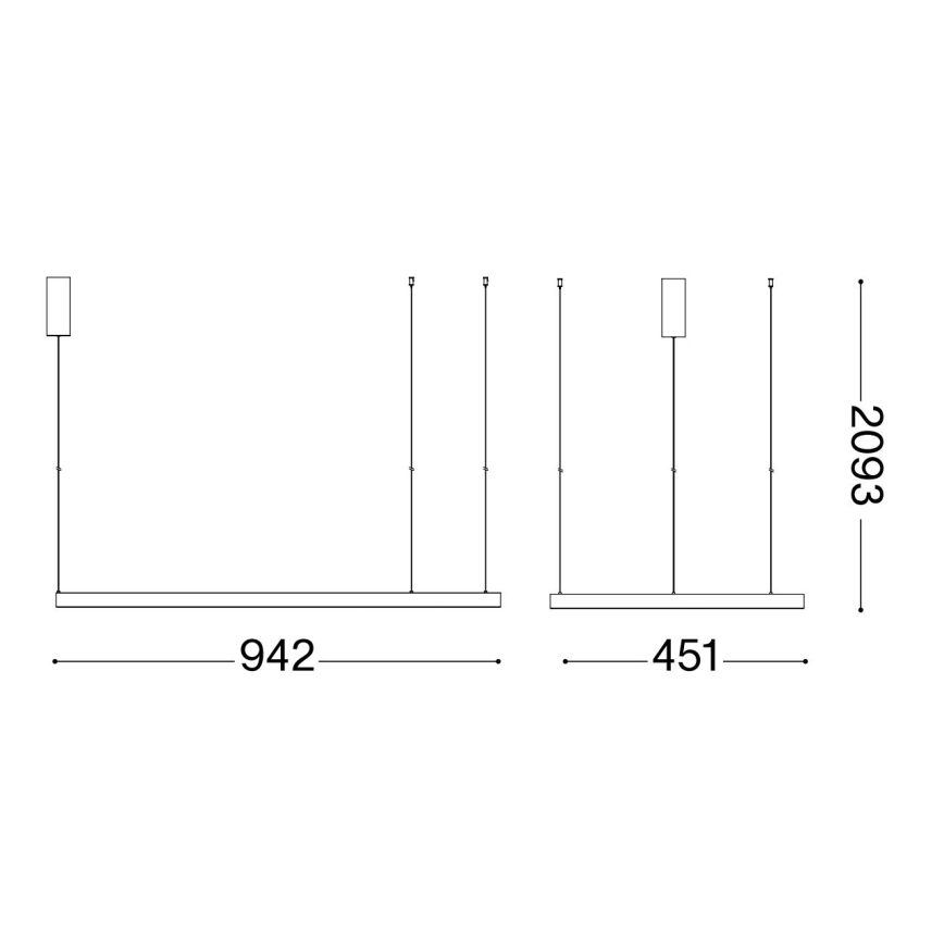 Ideal Lux - Lámpara LED colgante WAVES LED/37W/230V CRI 90 latón