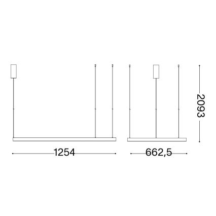 Ideal Lux - Lámpara LED colgante WAVES LED/45W/230V CRI 90 blanco