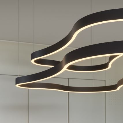 Ideal Lux - Lámpara LED colgante WAVES LED/45W/230V CRI 90 negro