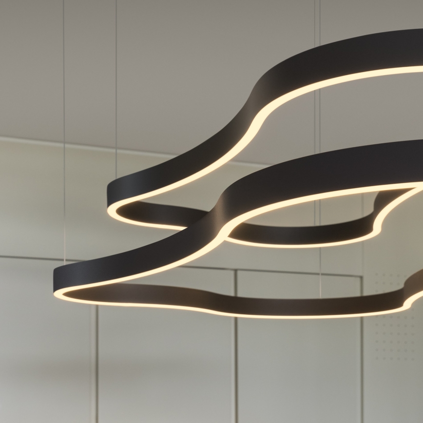 Ideal Lux - Lámpara LED colgante WAVES LED/45W/230V CRI 90 negro