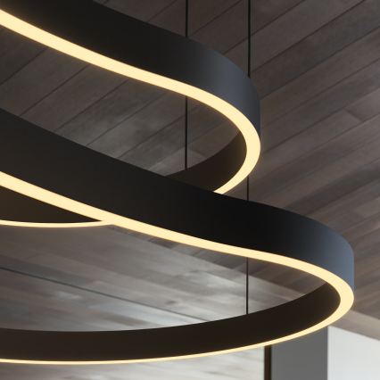 Ideal Lux - Lámpara LED colgante WAVES LED/45W/230V CRI 90 negro