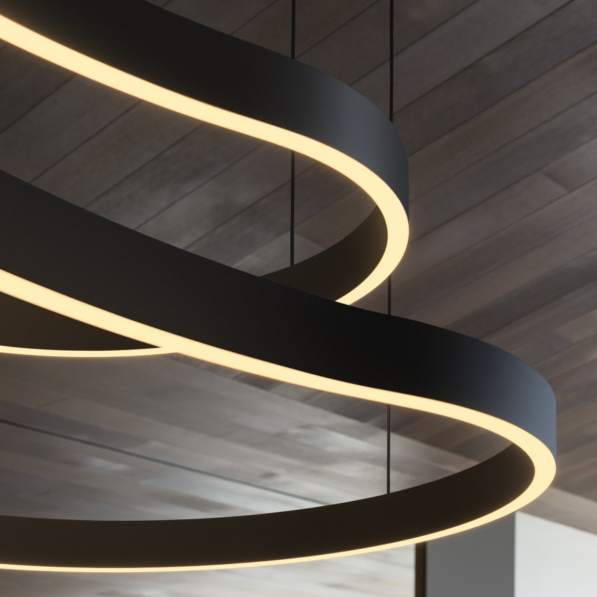 Ideal Lux - Lámpara LED colgante WAVES LED/45W/230V CRI 90 negro