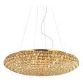 Ideal Lux - Lámpara LED de cristal colgante KING 12xG9/3W/230V diá. 65 cm dorado
