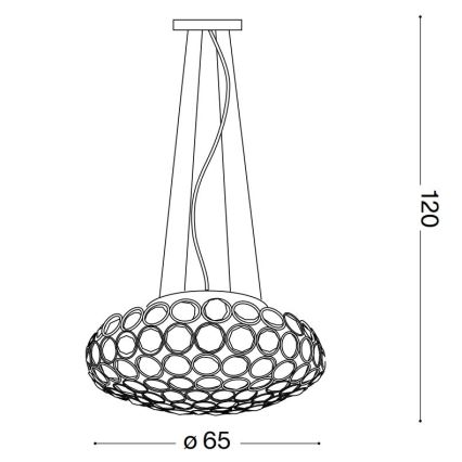 Ideal Lux - Lámpara LED de cristal colgante KING 12xG9/3W/230V diá. 65 cm dorado