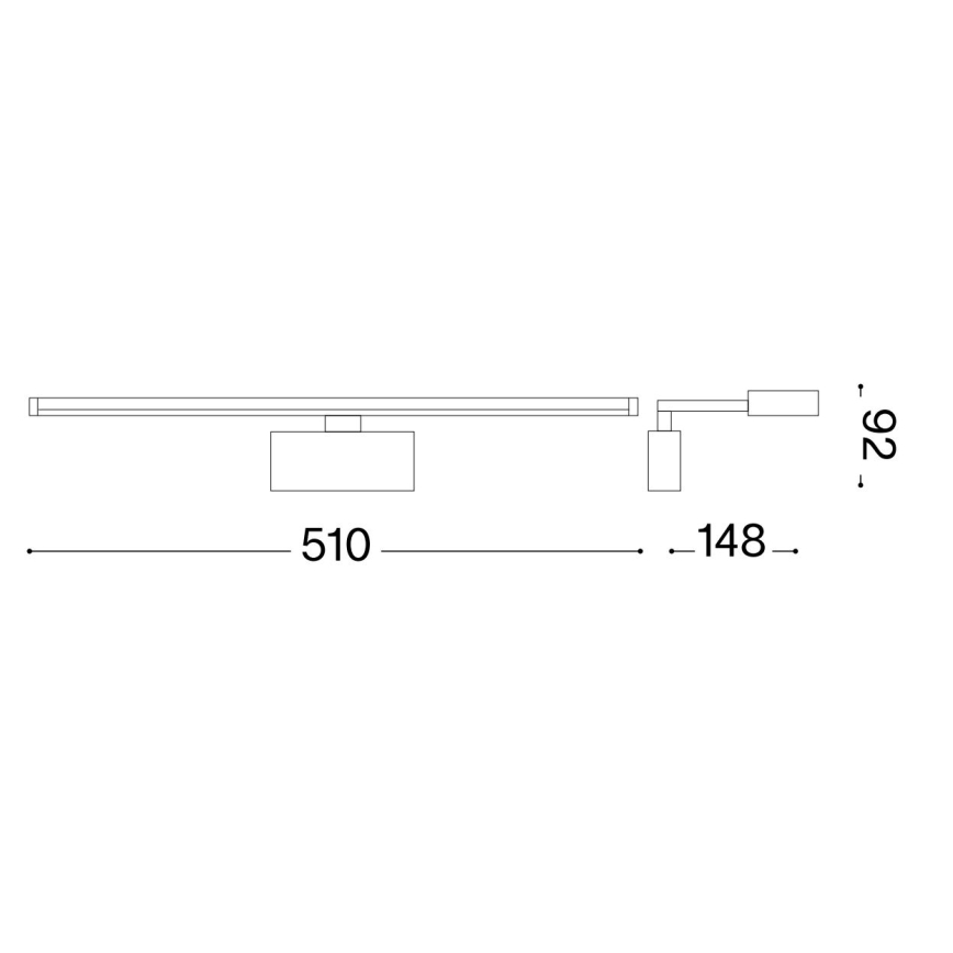 Ideal Lux - Lámpara LED de cuadro ALMA LED/12,5W/230V 51 cm CRI 90 dorado