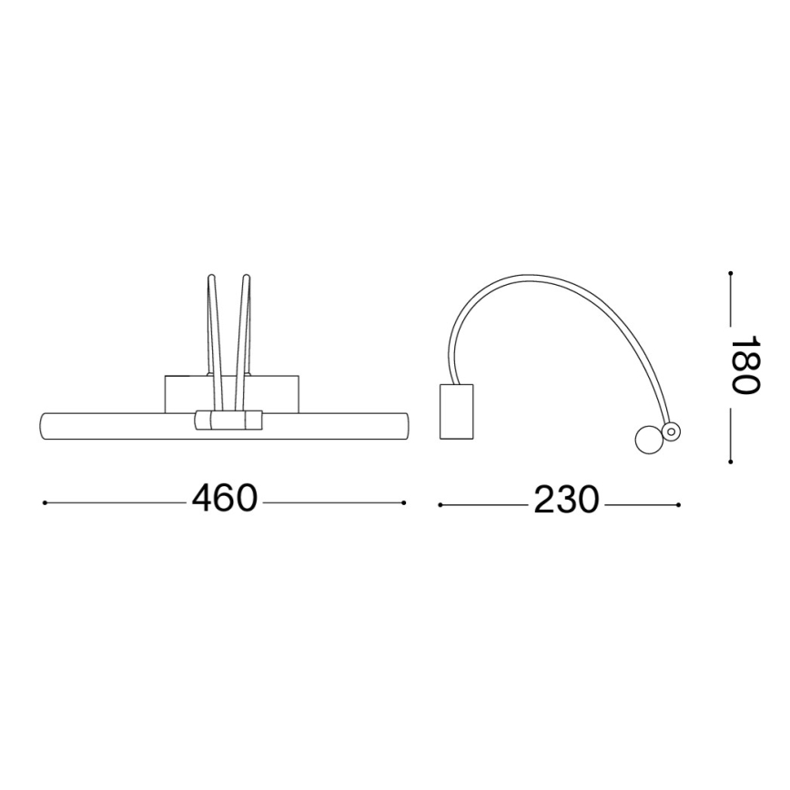 Ideal Lux - Lámpara LED de cuadro BOW LED/4,6W/230V 46 cm CRI 90 dorado