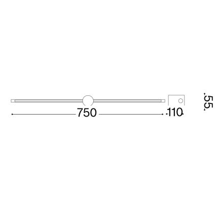 Ideal Lux - Lámpara LED de cuadro FILO LED/13W/230V 75 cm CRI 90 negro