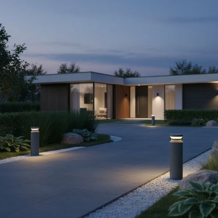 Ideal Lux - Lámpara LED de exterior BOEING LED/14W/230V 40 cm CRI 90 IP65 antracita
