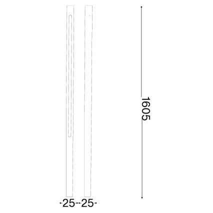 Ideal Lux - Lámpara LED de exterior JEDI LED/25W/230V 160 cm CRI 90 IP65 antracita