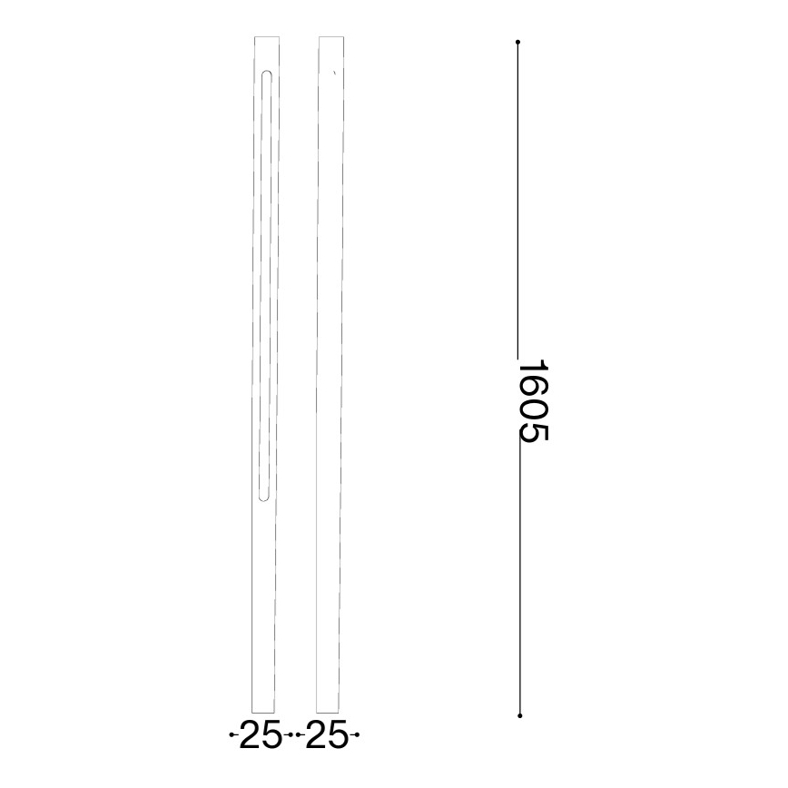 Ideal Lux - Lámpara LED de exterior JEDI LED/25W/230V 160 cm CRI 90 IP65 antracita