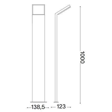 Ideal Lux - Lámpara LED de exterior STYLE LED/8,5W/230V 4000K 100 cm CRI 90 IP54 negro