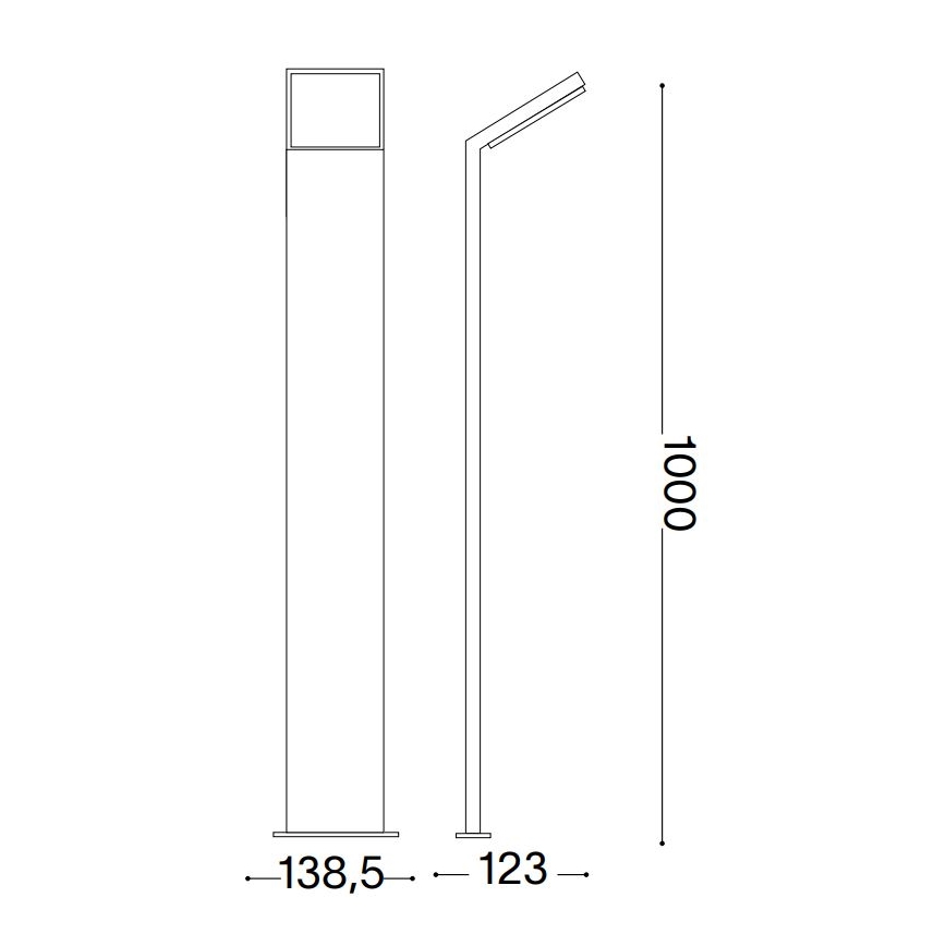 Ideal Lux - Lámpara LED de exterior STYLE LED/8,5W/230V 4000K 100 cm CRI 90 IP54 negro
