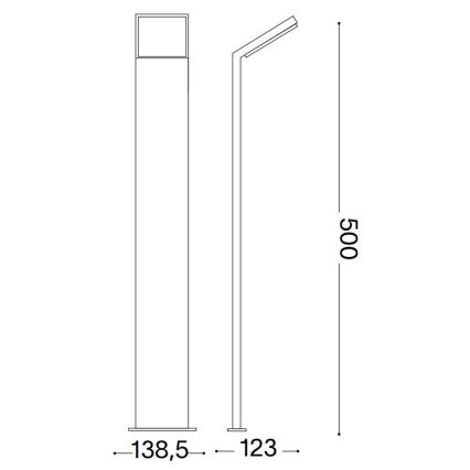 Ideal Lux - Lámpara LED de exterior STYLE LED/8,5W/230V 3000K 50 cm CRI 90 IP54 antracita