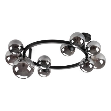 Ideal Lux - Lámpara LED de techo de montaje en superficie PERLAGE 10xG9/3W/230V Ø 70 cm negro/ahumado