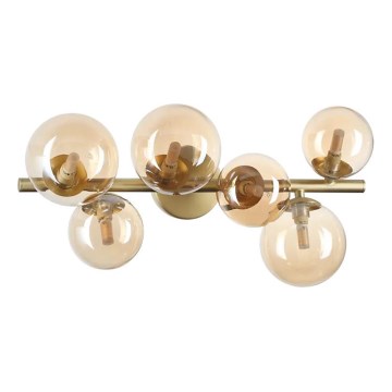 Ideal Lux - Lámpara LED de techo de montaje en superficie PERLAGE 6xG9/3W/230V 49 cm dorada/beige ahumado