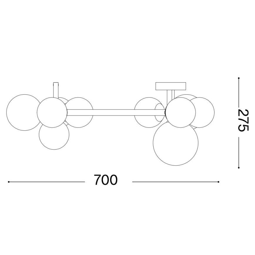 Ideal Lux - Lámpara de techo LED de superficie PERLAGE 10xG9/3W/230V Ø 70 cm dorado/beige ahumado