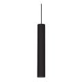 Ideal Lux - Lámpara LED suspendida en cable LOOK 1xGU10/7W/230V CRI 90 diám. 6 cm negra