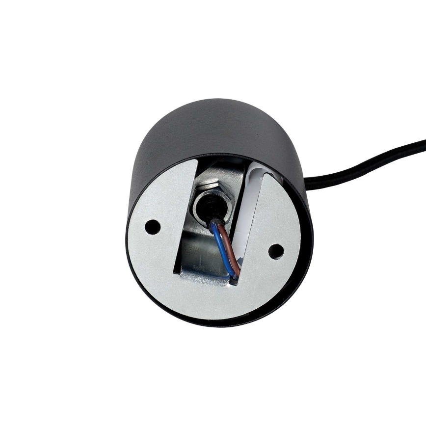 Ideal Lux - Lámpara LED suspendida en cable LOOK 1xGU10/7W/230V CRI 90 diám. 6 cm negra