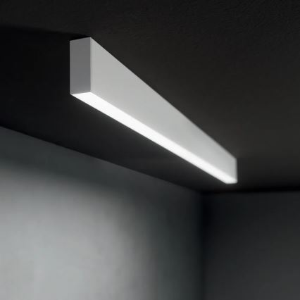 Ideal Lux - Lámpara LED suspendida en cable STEEL LED/29W/230V 3000K CRI 90 120 cm blanca