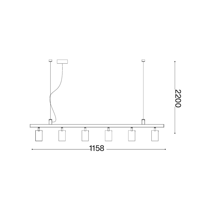 Ideal Lux - Lámpara LED suspendida por cable DYNAMITE 6xGU10/7W/230V CRI 90 blanca