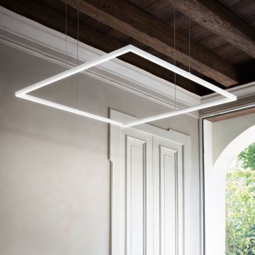 Ideal Lux - Lámpara LED suspendida por cable ORACLE SLIM LED/53W/230V 3000K CRI 90 90x90 cm blanca