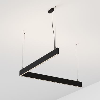Ideal Lux - Lámpara LED suspendida por cable STEEL LED/29W/230V 4000K CRI 90 120 cm negra