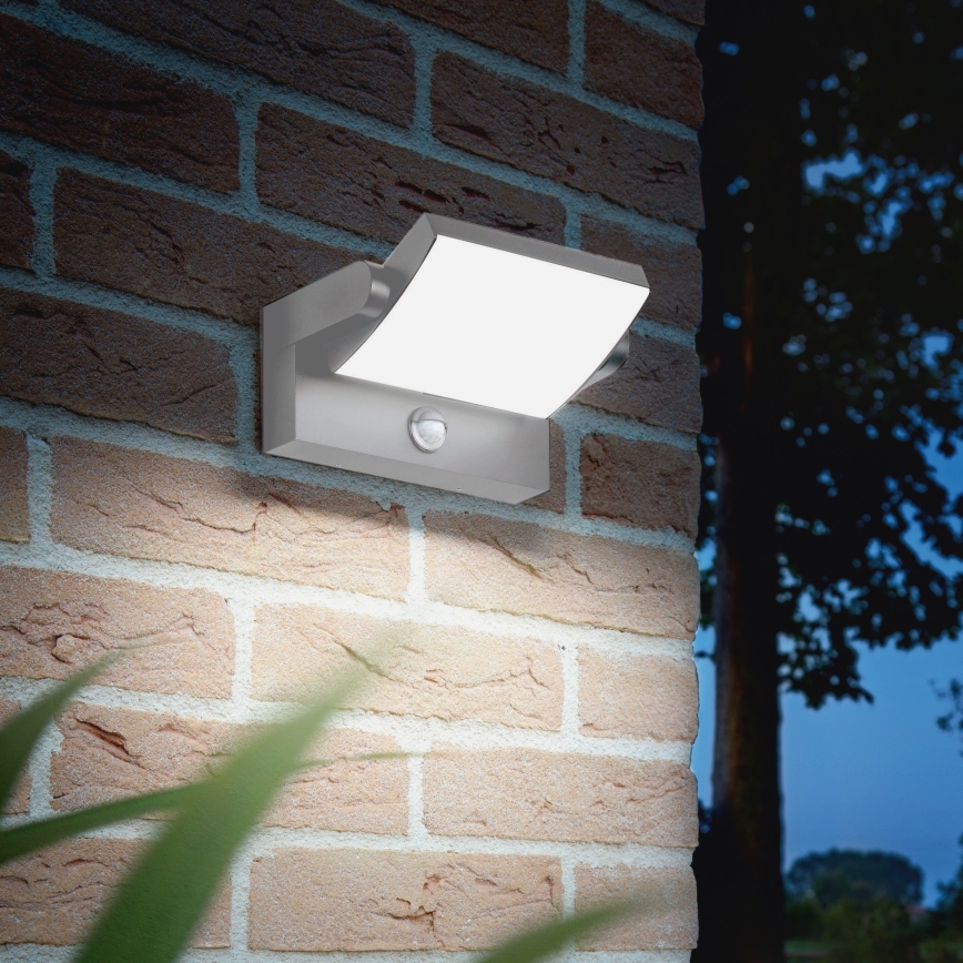 Ideal Lux - Aplique de pared LED para exterior con sensor SWIPE LED/21W/230V CRI 90 IP54 gris