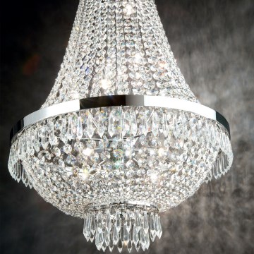 Ideal Lux - LED Lámpara colgante de cristal CAESAR 6xG9/3W/230V diá. 38 cm cromo brillante