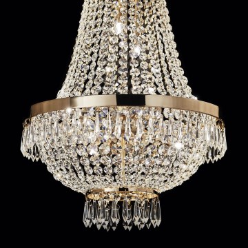 Ideal Lux - LED Lámpara colgante de cristal CAESAR 6xG9/3W/230V diá. 38 cm dorado