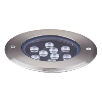Ideal Lux - LED Lámpara empotrable de suelo FLOOR LED/12W/230V diá. 14 cm CRI 90 IP67 cromo brillante